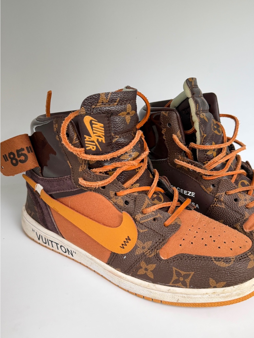 Off - white x Louis Vuitton x air Jordan 1 high monogram sneakers rare collab - Picture 3 of 7